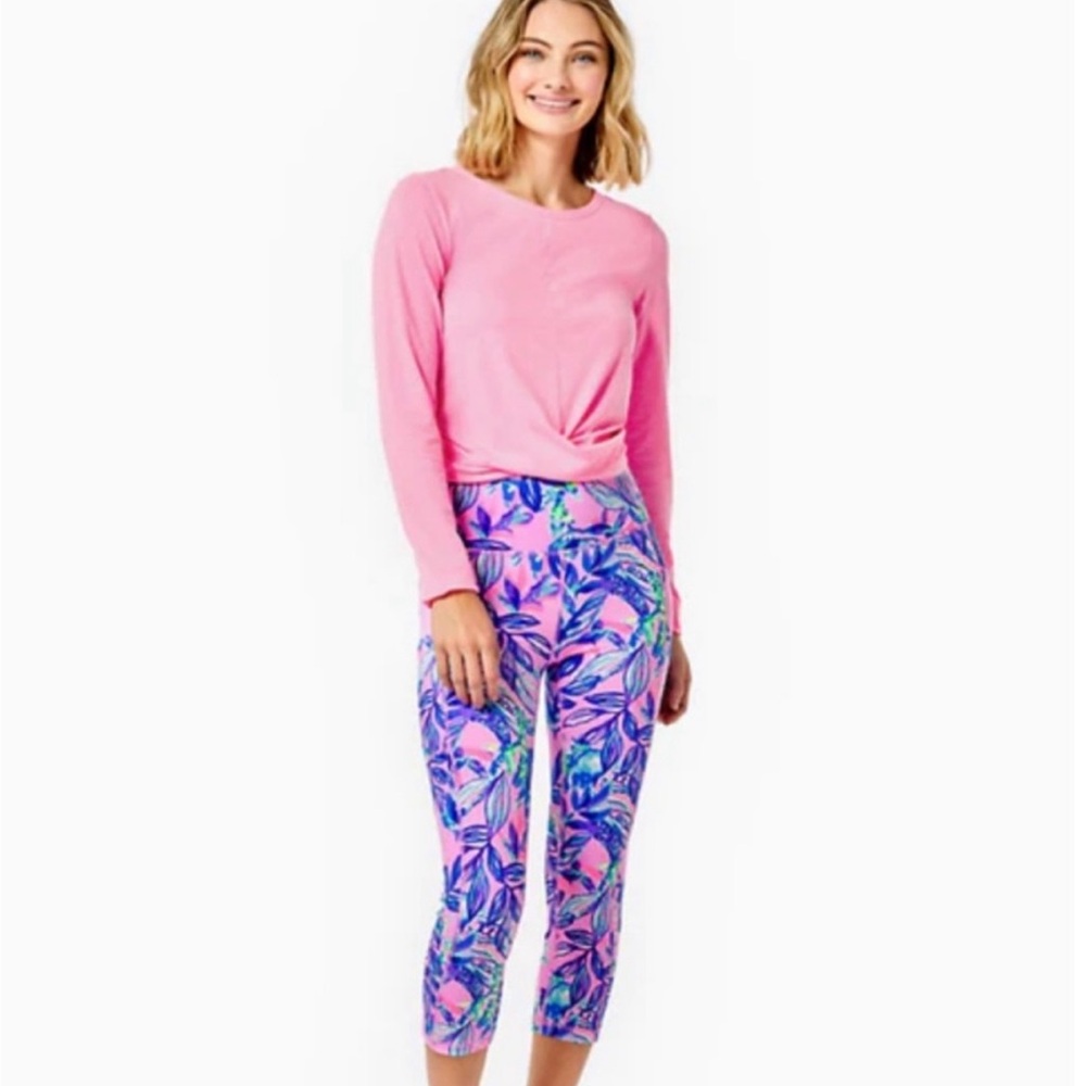 Lilly Pulitzer Lilac Rose Just A Lil Jelly Weekender High Rise Crop Leggings NWT